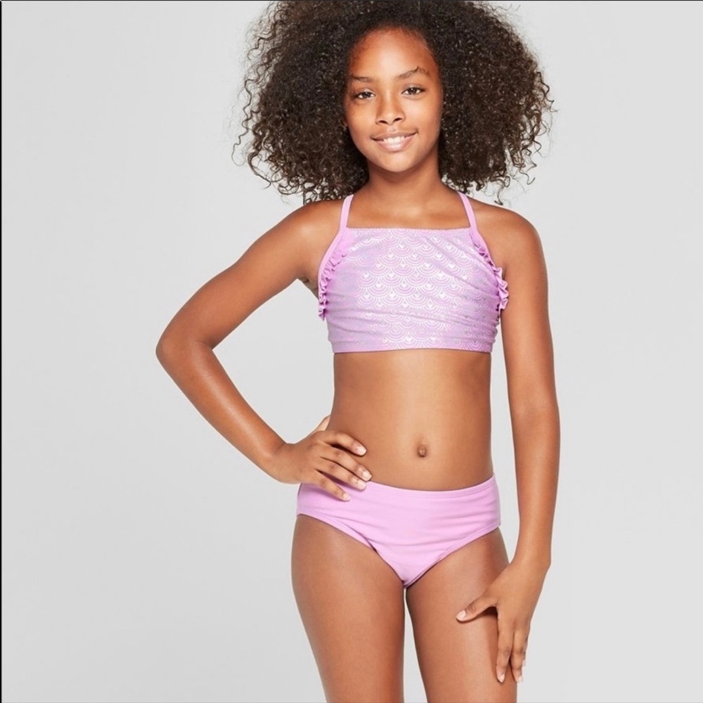 Size XL ,Purple metallic, mermaid, Cat & Jack Bikini